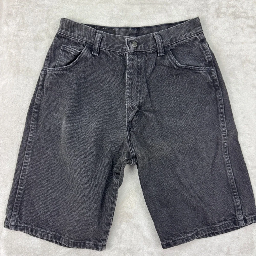 Vintage Wrangler Denim Shorts Boys Size 16 Black Made in USA 25 Waist 90s